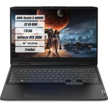 Lenovo Ideapad Gaming 3 16ARH7 Amd Ryzen 5 6600H 32GB 1tb SSD RTX3050 Freedos 16" Wuxga Taşınabilir Bilgisayar 82SC00A0TX-32