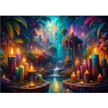 Ekart Ahşap Mdf Puzzle Yapboz Mumla Aydınlanan Orman 500 Parça 50*70 cm