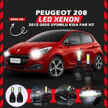 Peugeot 208 2012-2020 Kısa Far Uyumlu Şimşek Etkili LED Xenon Light Series H7