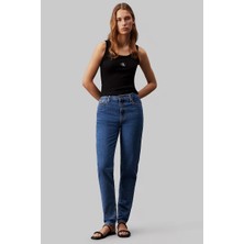 Calvin Klein  Kadın  Dar Kesim Düz Paça Mavi Jeans