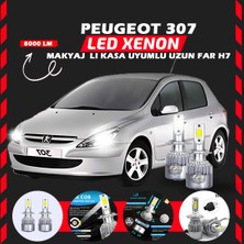 Peugeot 307 Makyajlı Kasa Uzun Far Uyumlu Şimşek Etkili LED Xenon Performance Series H7