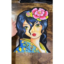 Gönülden Tasarım Boncuk Işleme Çiçek Tokalı Kız Arma Dikiş Giyim Aplike 40X27 cm