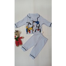 Mini Love Desenli Yakalı Bebek Pijama Takımı