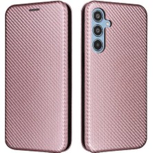 Mays Shop Samsung Galaxy M35 Manyetik Karbon Fiber Deri Için Flip Case Folio Kapak (Yurt Dışından)