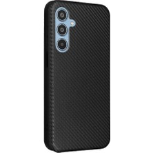 Mays Shop Samsung Galaxy M35 Manyetik Karbon Fiber Deri Için Flip Case Folio Kapak (Yurt Dışından)