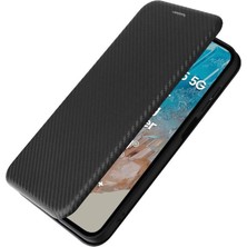 Mays Shop Samsung Galaxy M35 Manyetik Karbon Fiber Deri Için Flip Case Folio Kapak (Yurt Dışından)