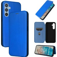 Mays Shop Samsung Galaxy M35 Manyetik Karbon Fiber Deri Için Flip Case Folio Kapak (Yurt Dışından)