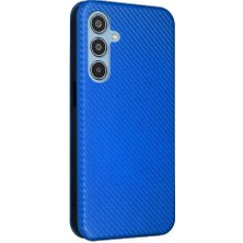 Mays Shop Samsung Galaxy M35 Manyetik Karbon Fiber Deri Için Flip Case Folio Kapak (Yurt Dışından)