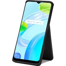 Mays Shop Realme C30 Fermuar Crad Yuvası Manyetik Araç Montaj Cüzdan Standı Için Kılıf (Yurt Dışından)