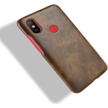 Mays Shop Retro Durumda Xiaomi Mi A2 /mi 6x Uyumluluk Lychee Desen Anti Retro (Yurt Dışından)