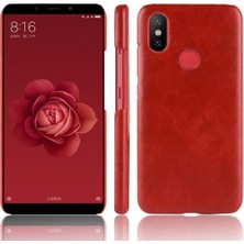 Mays Shop Retro Durumda Xiaomi Mi A2 /mi 6x Uyumluluk Lychee Desen Anti Retro (Yurt Dışından)