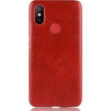 Mays Shop Retro Durumda Xiaomi Mi A2 /mi 6x Uyumluluk Lychee Desen Anti Retro (Yurt Dışından)