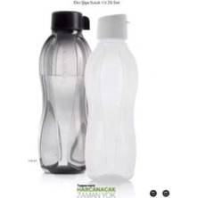 Tupperware Siyah Beyaz Şişe Suluk 1litre 2li