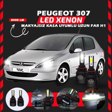 Peugeot 307 Makyajsız Kasa Uzun Far Uyumlu Şimşek Etkili LED Xenon Light Series H1
