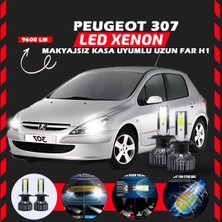 Peugeot 307 Makyajsız Kasa Uzun Far Uyumlu Şimşek Etkili LED Xenon Pro Series H1
