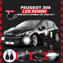 Peugeot 308 2008-2012 Sis Farı Uyumlu Şimşek Etkili LED Xenon Light Series H1