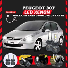 Peugeot 307 Makyajsız Kasa Uzun Far Uyumlu Şimşek Etkili LED Xenon Premium Series H1