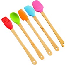 5'li Mini Bambu Spatula Seti | Renkli | ESSU70