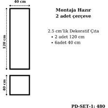 Pazar Dolu Montaja Hazır 2 Adet Çerçeve 2,5 Cmlik (Pd-Set-1: 480)