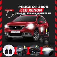 Peugeot 2008 2016-2019 Uzun Far Uyumlu Şimşek Etkili LED Xenon Light Series H7