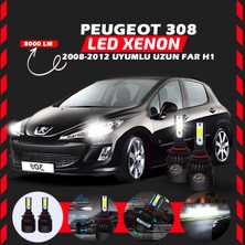 Peugeot 308 2008-2012 Uzun Far Uyumlu Şimşek Etkili LED Xenon Light Series H1