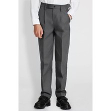 Yakamel Erkek Genç Boy Esnek Kumaş Dokuma Okul Pantolon