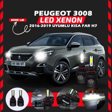 Peugeot 3008 2016-2019 Kısa Far Uyumlu Şimşek Etkili LED Xenon Llight Series H7