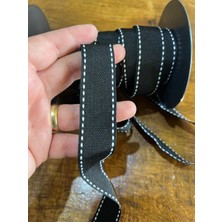 Gönülden Tasarım Dikiş Işlemeli Siyah Şerit Dikiş Aksesuarı En 2 cm (1 Metre)