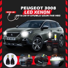 Peugeot 3008 2016-2019 Uzun Far Uyumlu Şimşek Etkili LED Xenon Light Series Hb3