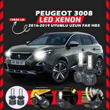 Peugeot 3008 2016-2019 Uzun Far Uyumlu Şimşek Etkili LED Xenon Premium Series Hb3