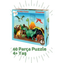 Bonkido 60 Parça 4+Yaş Puzzle "dinozorlar" Puzzle Ebat 34X48CM BON8125