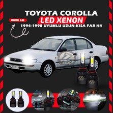 Toyota Corolla Efsane Kasa Uzun Kısa Far Uyumlu Şimşek Etkili LED Xenon Light Series H4