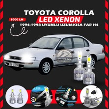 Toyota Corolla Efsane Kasa Uzun Kısa Far Uyumlu Şimşek Etkili LED Xenon Performance Series H4