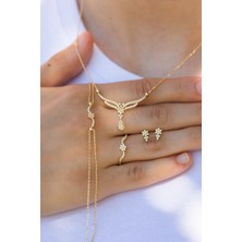 ÇGK KUYUMCULUK 4'lü Taşlı Altın Set Takım CGKTKM0011