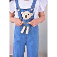 Angelos Girls Kız Çocuk Jean Salopet-Peluş Ayıcıklı- 2-13 Yaş 0095