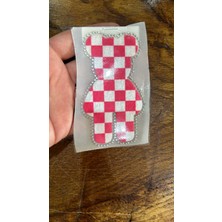 Gönülden Tasarım Kareli Ütü Ile Yapışan Zirkon Taşlı Ayı Arma Dikiş Aplike 10X6 cm