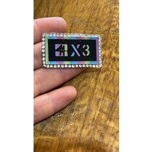 Gönülden Tasarım Zirkon Taşlı Ütü Ile Yapışan Yazılı Arma Dikiş Aplike 4x2 cm