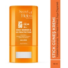 Secret Of Helen Spf 50+ Stick Güneş Kremi 18 G | Yeni Nesil Filtre & Suya Dayanıklı|Ceramide, Centella, Green Tea Ext