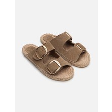 Su Espadril Aria Koyu Kum
