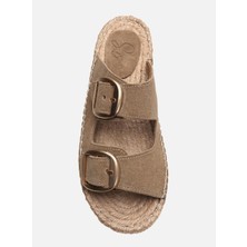 Su Espadril Aria Koyu Kum