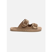 Su Espadril Aria Koyu Kum