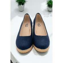 Yd Shoes 7cm Dolgu Topuk Keten Espadril