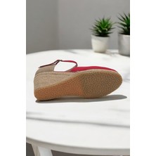 Yd Shoes Dolgu Topuk Keten Arkası Hasırlı Sandalet