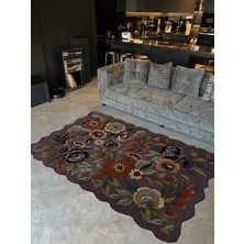 Rugs Modern Shape Koleksiyonu Mor Tonlar Karma Çiçek Ve Gül Desenli Kreatif Modern Dekoratif Halı 17