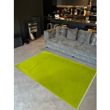 Rugs Modern Basic Koleksiyonu Yeşil Saçak Detaylı Fıstık Yeşili Dokuma Taban Modern Dekoratif Halı Basıc12