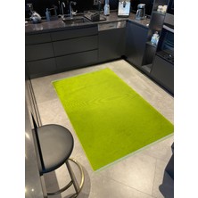 Rugs Modern Basic Koleksiyonu Yeşil Saçak Detaylı Fıstık Yeşili Dokuma Taban Modern Dekoratif Halı Basıc12