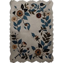 Rugs Modern Shape Koleksiyonu Bej Tema Floral Sarmaşık Ve Çiçek Desenli Modern Dekoratif Halı 01