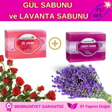 Organicsun 2'li Set Doğal Gül Sabunu ve Lavanta Sabunu