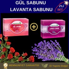 Organicsun 2'li Set Doğal Gül Sabunu ve Lavanta Sabunu