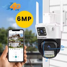 Kadraj 4g, 6mp Cctv 4g Ptz Güvenlik Kamerası - IP66 Su Geçirmez, Renkli Ir Gece Görüş, Otomatik Izleme, 3k Cctv